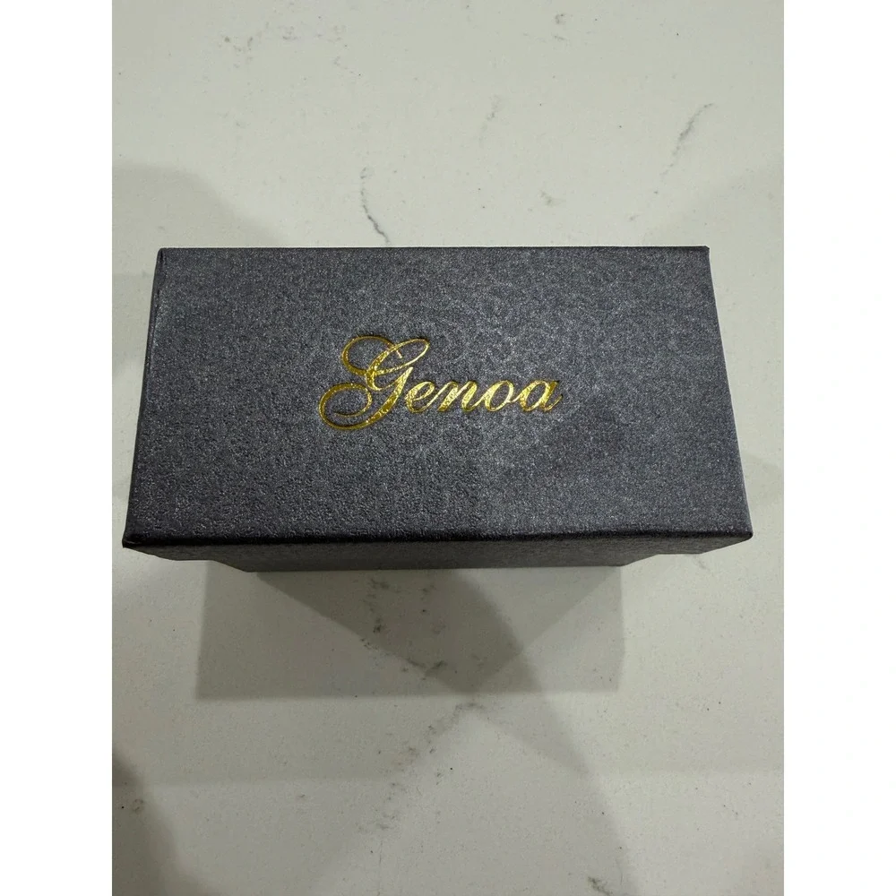 Genoa Rose Gold Tone Glitter Dial Crystal Watch Womens Link Bracelet New in Box